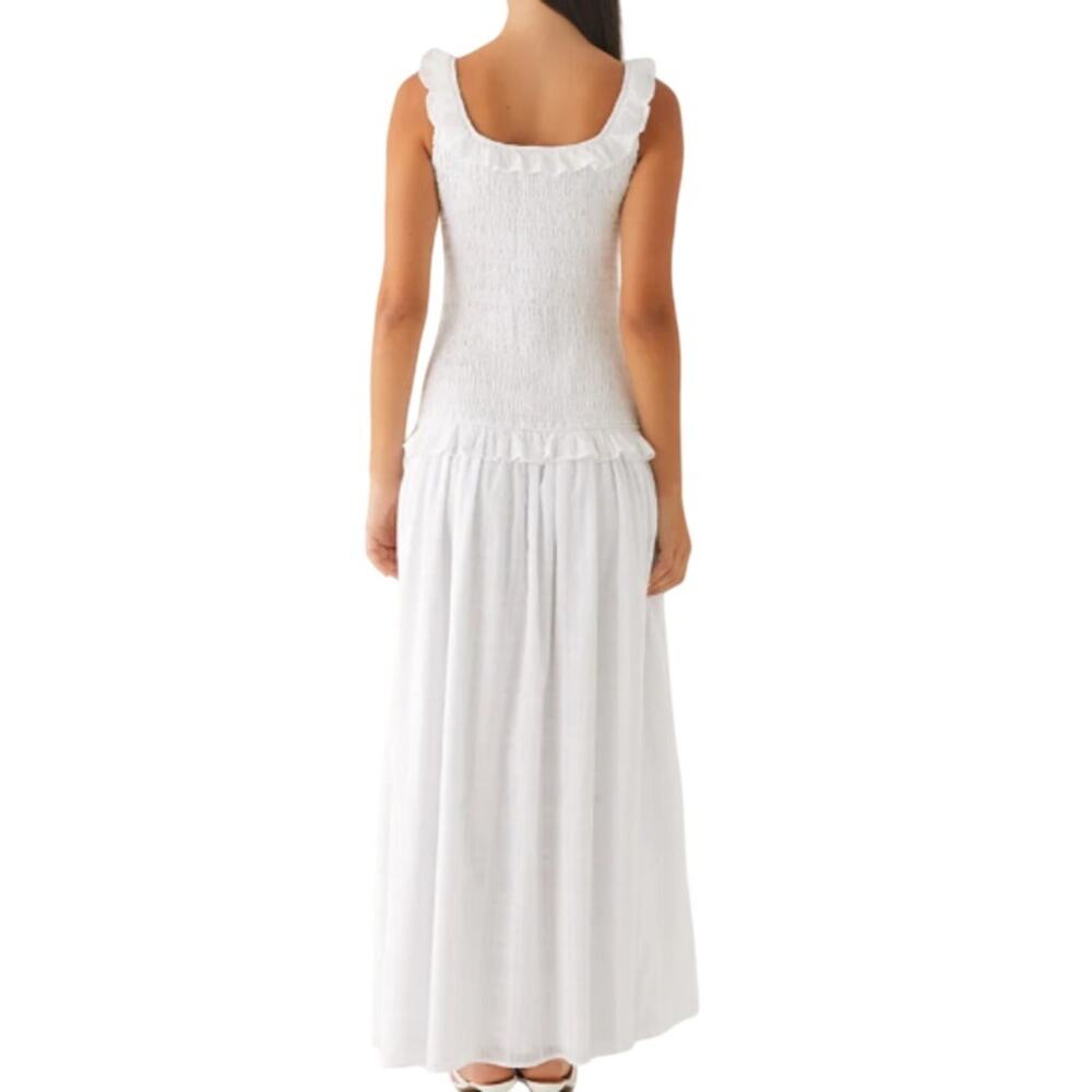 Peppermayo Women's White Westlyn Shirred Maxi Dress Size 2 - Picture 2 of 10
